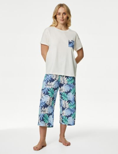 Cotton Rich Crop Leg Pyjama Set